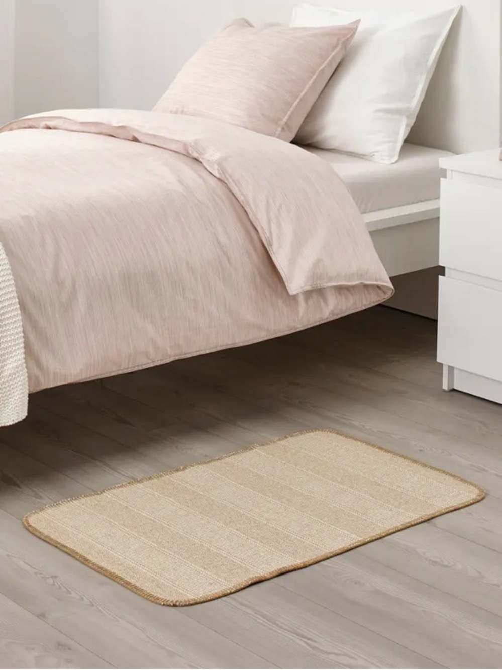 IKEA Beige Striped Bath Mat